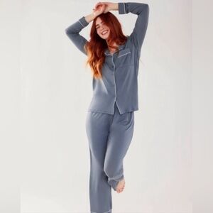 TENCEL Modal Button Up Long Pyjama Set